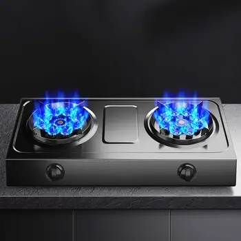 Газовая плита, двойная плита, настольная, защита от внезапного возгорания, бытовой сжиженный газ, газовая плита на природном газе