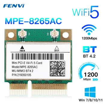 Двухдиапазонная 2,4 Г/5 ГГц 8265AC Беспроводная МИНИ-карта PCI-E WIFI для Bluetooth 4,2 1200 Мбит/с MC-AC7265 Windows 7/8/10 802.11AC для ноутбука
