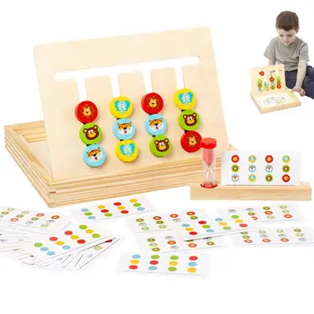 Деревянная горка-головоломка Для детей с движением животных, Раздвижная головоломка для малышей, Обучающие деревянные игрушки Монтессори для детей в возрасте 4, 5, 6 лет