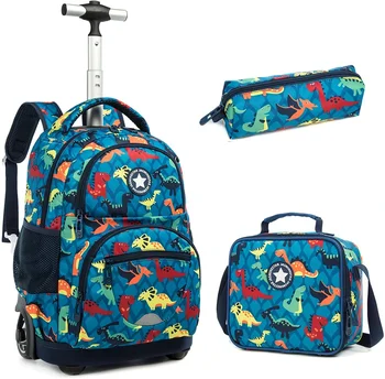 Детский 16-дюймовый школьный рюкзак на колесиках, сумка для девочек, школьная тележка для мальчиков, рюкзак для ноутбука, Детские сумки для багажа на колесиках