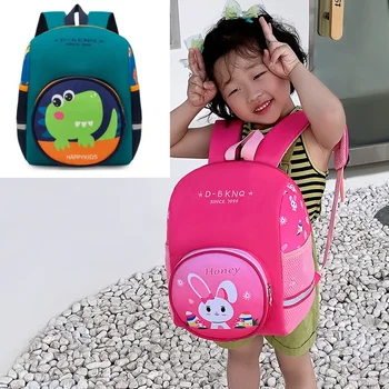 Детский рюкзак с милым мультяшным кроликом и динозавром, школьная сумка для детского сада, сумка для учащихся 1-2 классов начальной школы