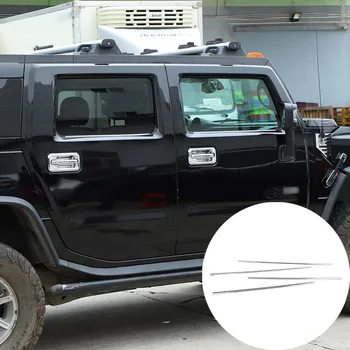 Для Hummer H2 2003-2009 серебристый автомобильный стайлинг из нержавеющей стали, защитная накладка на окно, наклейка, изменение внешнего вида автомобиля