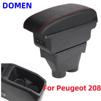 Для Peugeot 208, коробка для подлокотников, Коробка для хранения, автомобильные аксессуары, детали для модернизации, Детали интерьера, Автодержатель, Пепельница 2012-2018