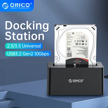 Док-станция для жесткого диска ORICO Type C SATA 3,0 к USB3.1 Gen2 10 Гбит/с Корпус док-станции для жесткого диска 2,5/3,5 дюймов SSD HDD