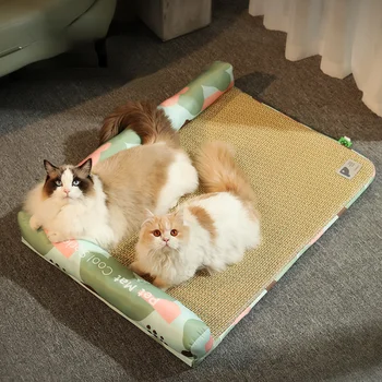 Домашнее плюшевое кошачье гнездышко для сна, Уютная Длинная милая моющаяся подушка, Кошачьи кровати, ковер, Легкий Cama Para Gato Товары для домашних животных