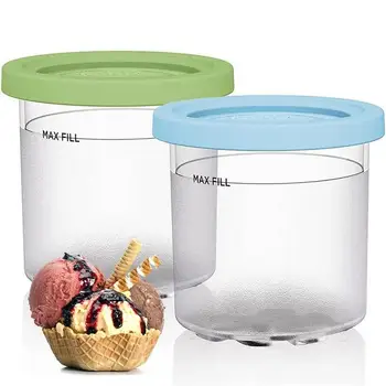Домашний стаканчик для мороженого, Десертные Стаканчики, Контейнер для хранения домашнего мороженого, Многоразовые Герметичные Моющиеся Молочные коктейли для мороженого и