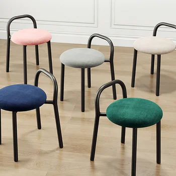 Зеленое кресло для гостиной, Современные бархатные стулья, Стальные Дизайнерские стулья для макияжа, Сандалии из кожи Букле, Мебель для дома