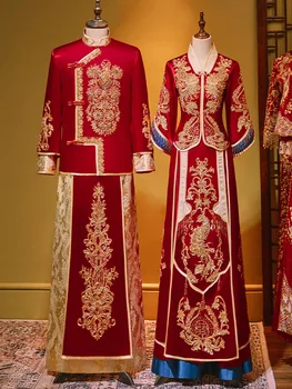Изысканное свадебное платье Невесты с V-образным вырезом, расшитое блестками и кисточками, Свадебный комплект, костюм для восточных тостов