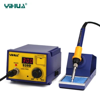 Импортный нагреватель большей мощности YIHUA 939D Цифровая паяльная станция с контролем температуры Бесплатная доставка