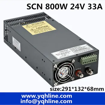 импульсный источник питания 24 В 33A 800 Вт 110 В переменного/230 В переменного тока с одним выходом для светодиодного освещения с ЧПУ, параллельные функции с (N + 1) (SCN-800-24)