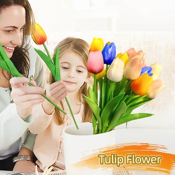 Искусственные цветы-тюльпаны Для украшения дома, Свадебный букет, Свадебные цветы, Силиконовые тюльпаны, как живые растения для украшения вечеринки