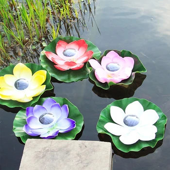 Искусственный плавающий пенопластовый цветок лотоса, Солнечный RGB светодиодный декор для сада, уличный аквариум, Украшение двора, Солнечные плавающие фонари