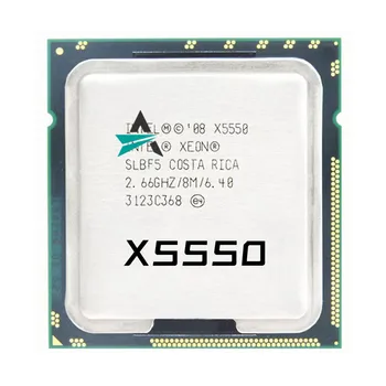 Используемый сервисный процессор Xeon X5550 x5550 2,66 ГГц LGA1366 8 потоков Кэш L3 8 МБ Четырехъядерный процессор с поцарапанными частями