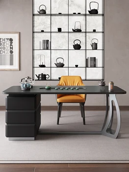 Итальянский минималистичный чайный столик для кунг-фу на каменной доске с чайником, бытовой чайный столик, офисный стол, встроенный чайный столик двойного назначения