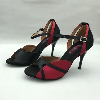 каблук 9 см, Пикантные Элегантные женские туфли для латиноамериканских танцев, обувь для сальсы, удобная обувь MS6236BGD, низкий каблук, в наличии прямая поставка
