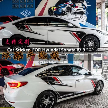 Комплект для гоночного фона в виде графической полосы для автомобиля, дизайн для гоночного автомобиля, ралли-приключение для Hyundai Sonata 8/9