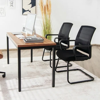 Комплект из 2 конференц-кресел со средней сетчатой спинкой, конференц-кресло с поясничной поддержкой, офисное кресло
