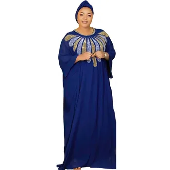 Комплекты из 2 предметов, Нигерийский Турецкий Кафтан, Африканские Платья Для Женщин, Традиционная Рамада Абайя, Мусульманский Халат с Бриллиантами, Платье-Бубу
