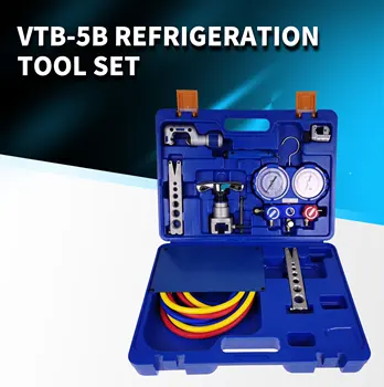 Комплекты инструментов для развальцовки с интегрированным охлаждением VTB-5B, набор инструментов для охлаждения, расширитель с манометром хладагента R410A