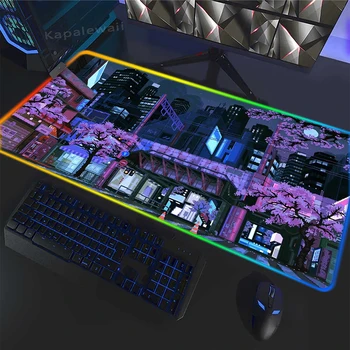 Компьютерный Пиксельный Декоративный Коврик Для мыши Игровой RGB Коврик для мыши Клавиатуры Большой светодиодный Настольный Ковер Резиновый Коврик для мыши Светящийся Настольный коврик
