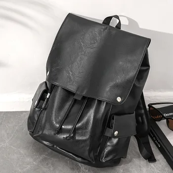 Корейский Модный Мужской Рюкзак Большой Емкости, Новый Рюкзак из искусственной кожи, высококачественный однотонный молодежный рюкзак для отдыха и путешествий