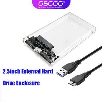 Корпус жесткого диска OSCOO HDD, 2,5-дюймовый внешний корпус жесткого диска, адаптер USB 3,0 на SATA 5 Гбит/с, жесткий диск для SSD-диска 7-9,5 мм, чехол для ПК