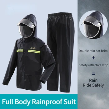 Костюм Дождевик, Непромокаемые брюки, Раздельный комплект со шляпой, Электромобиль, мотоцикл, Непромокаемый мужской и женский дождевик, мужской непромокаемый костюм