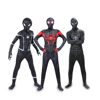Костюм супергероя Человека-паука для косплея с маской-накидкой, Карнавальная вечеринка на Хэллоуин, 3D боди в стиле для взрослых детей