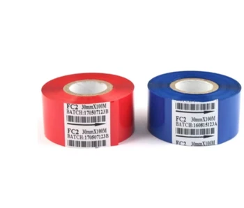 Красно-синяя лента для термопринтера FC2, лента для термопереноса чернил, круглая красно-синяя лента с кодовой полосой
