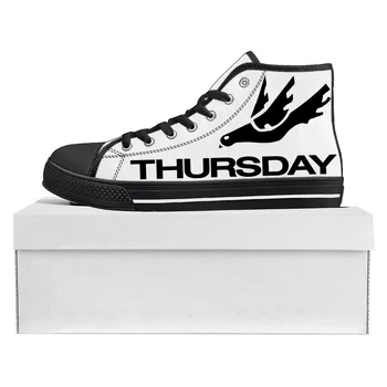 Кроссовки с высоким берцем Thursday Band, Мужские И женские парусиновые кроссовки для подростков, Повседневная обувь на заказ, Обувь черного цвета