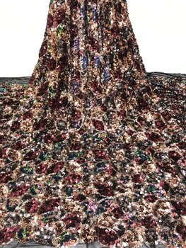 Кружевная ткань с вышивкой из нигерийского тюля и блесток 2020, Высококачественная Кружевная ткань, Африканская кружевная ткань, Женские платья FJ3590