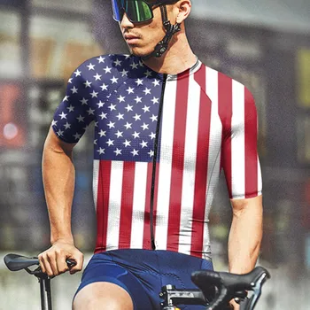 Летняя мужская одежда для отдыха и спорта, Велосипедная одежда, 3D День Независимости, Короткие рукава, круглый вырез, Мужская уличная одежда