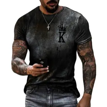 Летняя мужская футболка с 3D принтом, европейская и американская уличная модная одежда, Свободная быстросохнущая футболка большого размера