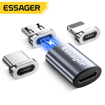 Магнитный адаптер Essager Micro USB Type C для iPhone Xiaomi Samsung USBC-конвертер Micro Usb с разъемом USB-C для зарядки магнитом