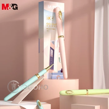Металлическая авторучка M & G в стиле Листа, цветные ручки Morandi, 0,5 мм, F-образный наконечник, канцелярские принадлежности для бизнеса с подарочной коробкой на День Рождения