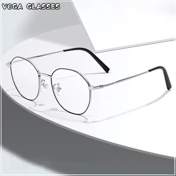 Металлические круглые очки с защитой от синего света, Женские Мужские Классические квадратные Оправы для очков, Прозрачные компьютерные очки Oculos Feminino
