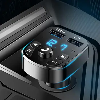 Многофункциональный автомобильный MP3-плеер, Шумоподавляющий FM-передатчик, Беспроводной Bluetooth-совместимый Автомобильный разъем для быстрой зарядки с двумя USB-разъемами