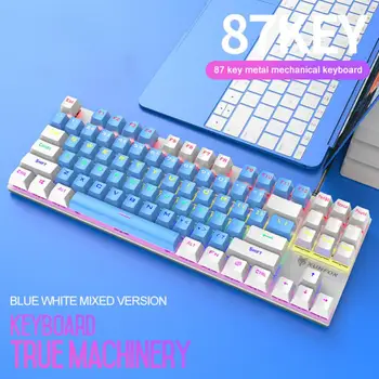 Многоцветный Колпачок для ключей, Разноцветный Светильник, Аксессуары для электронных игровых Компьютеров, Механическая клавиатура, Usb Проводная Игровая Клавиатура, Usb 87 клавиш