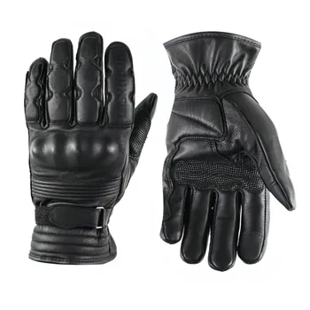 Мотоциклетные перчатки Зимние Теплые Перчатки из натуральной кожи с сенсорным экраном на полный палец, Мужские ветрозащитные перчатки для мотогонок