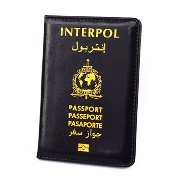 Мужская Обложка для паспорта Interpol, Черный кошелек из искусственной кожи, Аксессуары для путешествий, Женский чехол для паспорта, Мужские карты, сумка для документов