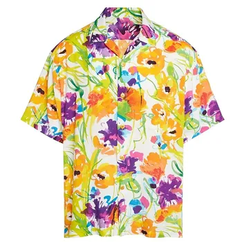 Мужская Рубашка, Летняя Гавайская Рубашка, Графическая Рубашка, Рубашка Aloha, Кокосовая Пальма, Отложной Принт, Одежда, Модная Дизайнерская Повседневная