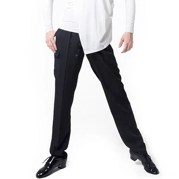 Мужские брюки для латиноамериканских танцев с эластичным поясом и карманами Для взрослых Национальный стандарт Одежда для занятий латиноамериканскими танцами Свободные Танцевальные брюки DN9366