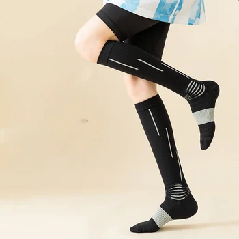 Мужские и женские Длинные Эластичные носки для фитнеса, носки для сжатия мышц, Носки для марафона со скакалкой, Тонкие носки для ног