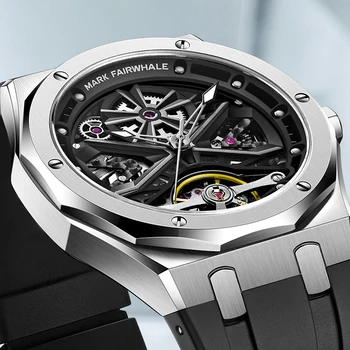 Мужские часы FAIRWHALE, лучший бренд класса Люкс, Водонепроницаемые светящиеся автоматические механические часы для мужчин, спортивные наручные часы с турбийоном
