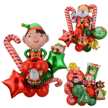 Набор воздушных шаров для Рождественской вечеринки Санта Клаус Эльф Лось Фольгированные шарики Веселые Рождественские украшения для дома 2023 Xmas Party Globos Navidad
