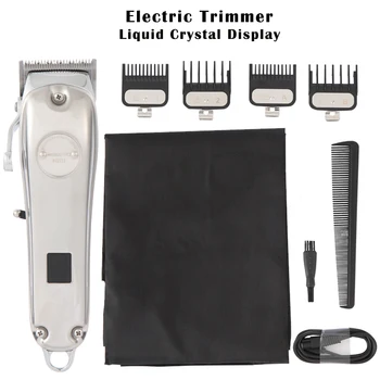 Набор Машинок для стрижки волос Электрический Триммер для волос с USB Перезаряжаемым ЖК-дисплеем, Беспроводная Бритва-Триммер, Мужская Парикмахерская Машинка для стрижки волос