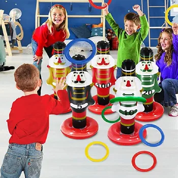 Надувной набор игрушек для игры на открытом воздухе, Портативный Легкий Цветной Снеговик и Обручи, Креативные принадлежности для Карнавала