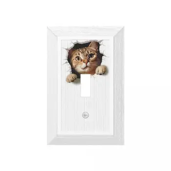 Настенный выключатель с рисунком кошки, деревянная накладка, розетка, Панель для ванной комнаты, гостиной, спальни