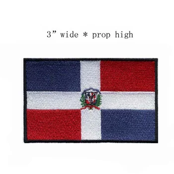 Нашивка с Флагом Доминиканской Республики Шириной 3 дюйма /Вышивка/Нашивки на спине куртки/Аксессуары для одежды