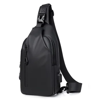 Нейлоновая Нагрудная сумка для Мужчин, Нагрудная сумка через плечо, несколько карманов, Нагрудная сумка для зарядки через USB